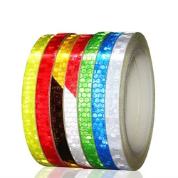 Bande autocollante réfléchissante, 1cm, lumière de sécurité, bande fluorescente d'avertissement pour roues de vélo, jaune, rouge 