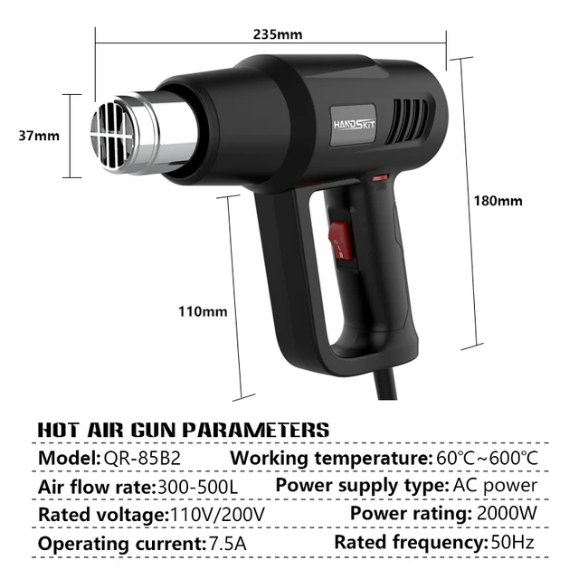 2000w hot air gun professional adjustable temperature welding tool portable home repair tool 220v electric heat guns