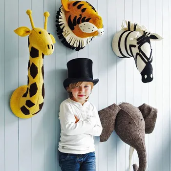 

Unicorn Elephant Swan 3D Animal Head Wall Mount Children Stuffed Toys Kids Room Wall Art Hanging Home Decoration Nursery Nordic