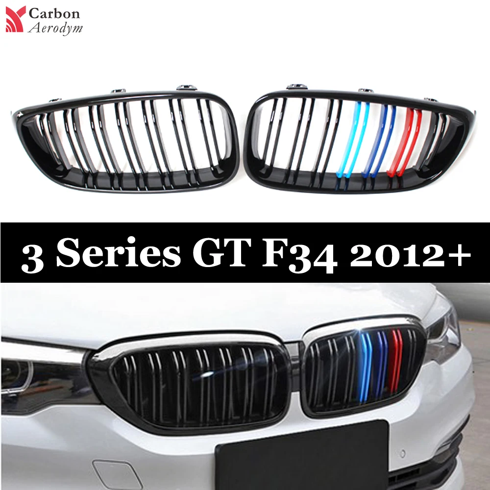 Пара АБС гоночных грилей для BMW F34 GT 320i 328i 330i 335i 340i 325d глянцевый черный m цвет