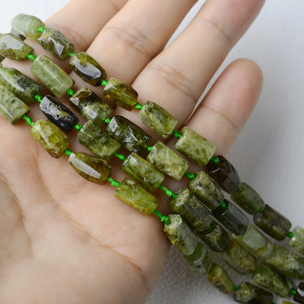 Natural Genuine Green Garnet Nugget Free Form Loose Smooth Necklace Bracelet Jewelry Beads
