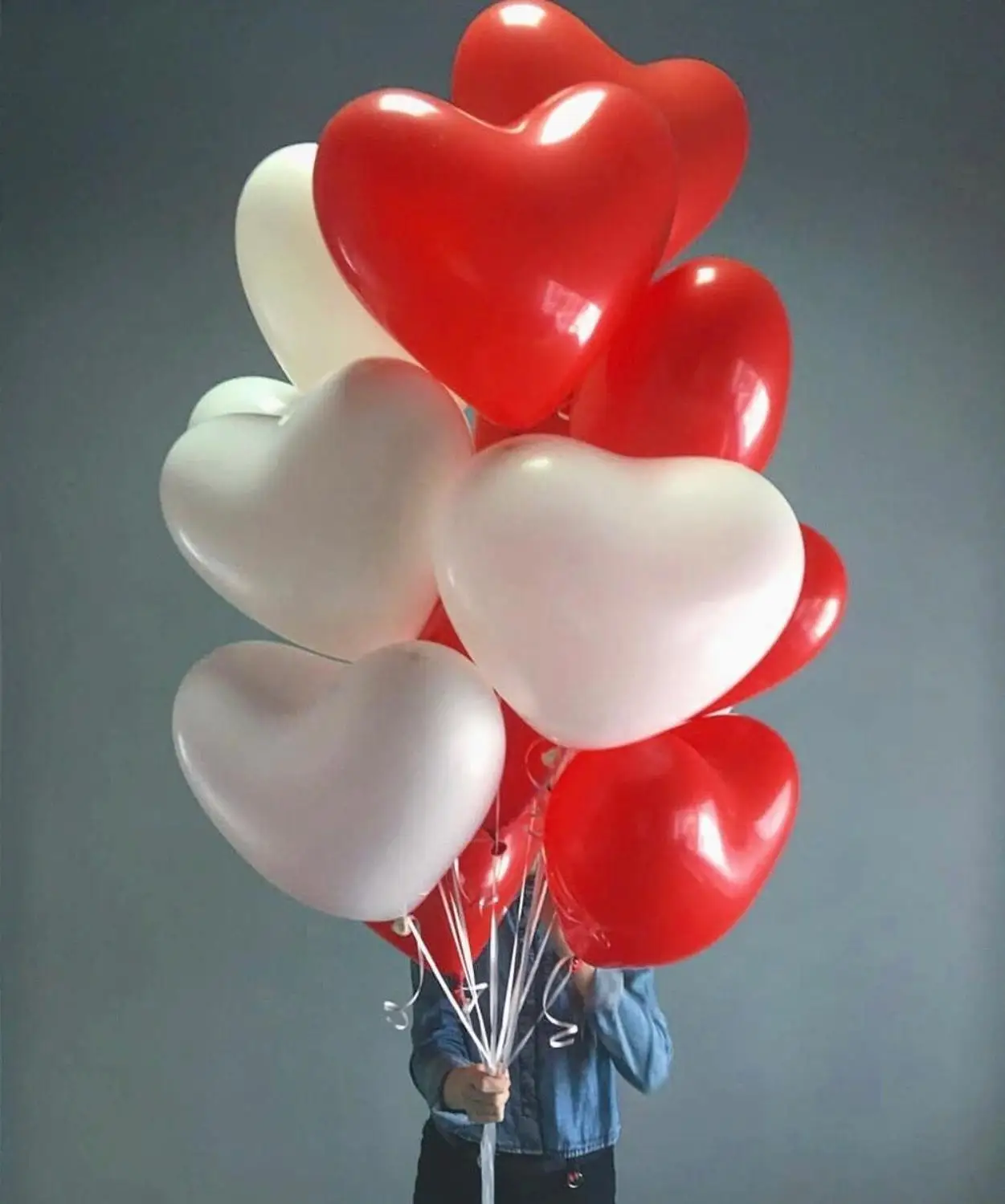 red and white 20 шт./лот 2,2 г розовый белый красный латексные шары «любовь» в форме сердца утолщение Свадебные перламутровые шары поставки День Рождения Декор - Цвет: red and white