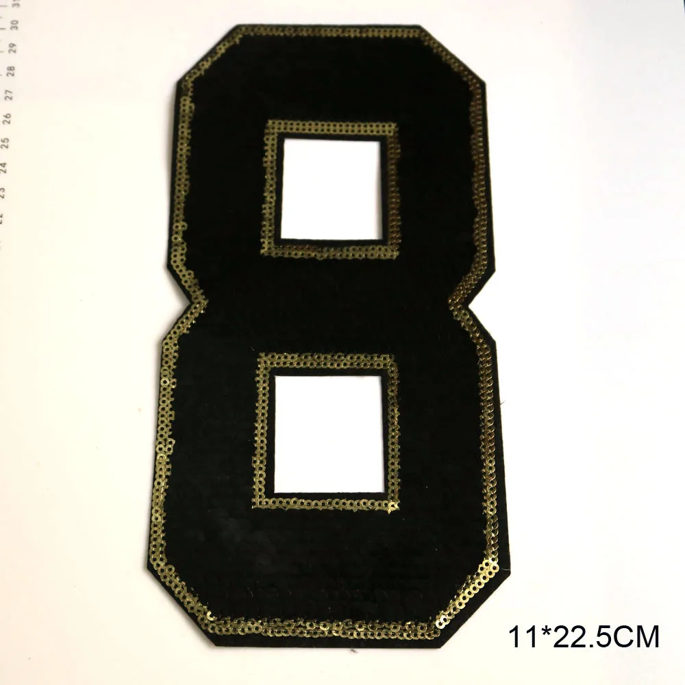1pc Sequin number patches for clothing DIY sew on black parch appliques Embroidery applique patch ropa accessories | Дом и сад