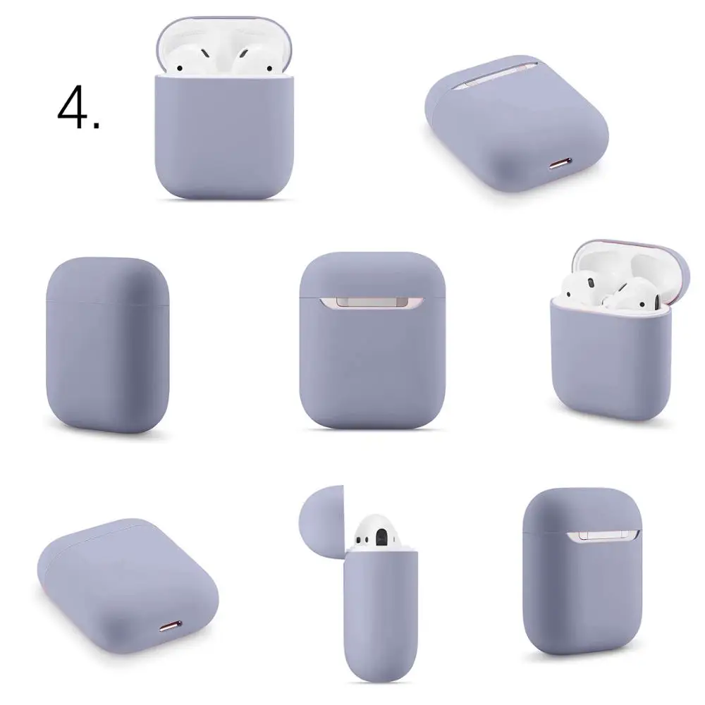 Тонкий силиконовый чехол для наушников для Apple Airpods, чехол для AirPods, беспроводная зарядная коробка, ультра тонкий защитный чехол для AirPods - Цвет: 4.Blue Horizon