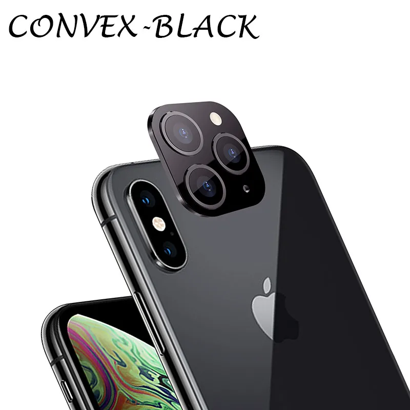 Подходит для IPhone Apple X XS MAX секундная смена 11Pro для IPhone 11 PRO MAX наклейка на рассеиватель Модифицированная крышка камеры титановый сплав - Цвет: Black