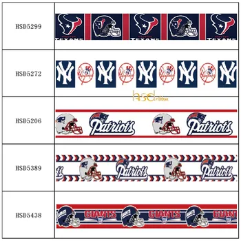 

HSDRibbon The Team series pattern heat transfer printed Grosgrain Ribbon 50Yards/Roll