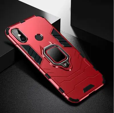 2 шт. магнитный металлический чехол с кольцом для Xiaomi Redmi S2, магнитные противоударные мягкие чехлы для телефонов Xiaomi Redmi S 2, чехол для телефона, задняя крышка для Xiaomi RedmiS2 - Цвет: Красный