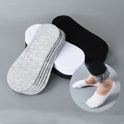 6Pairs Cotton Invisible No Show Socks Non-slip Silicone Sock Solid Color Felmen Breathable Sock Slippers Short Socks Men Socks