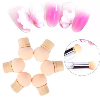 

6PCS/Set Nail Art Brush Reusable Double Gradient Washed Sponge For Replacement DIY Dotting Tools Manicure Glitter Picking P T7K5