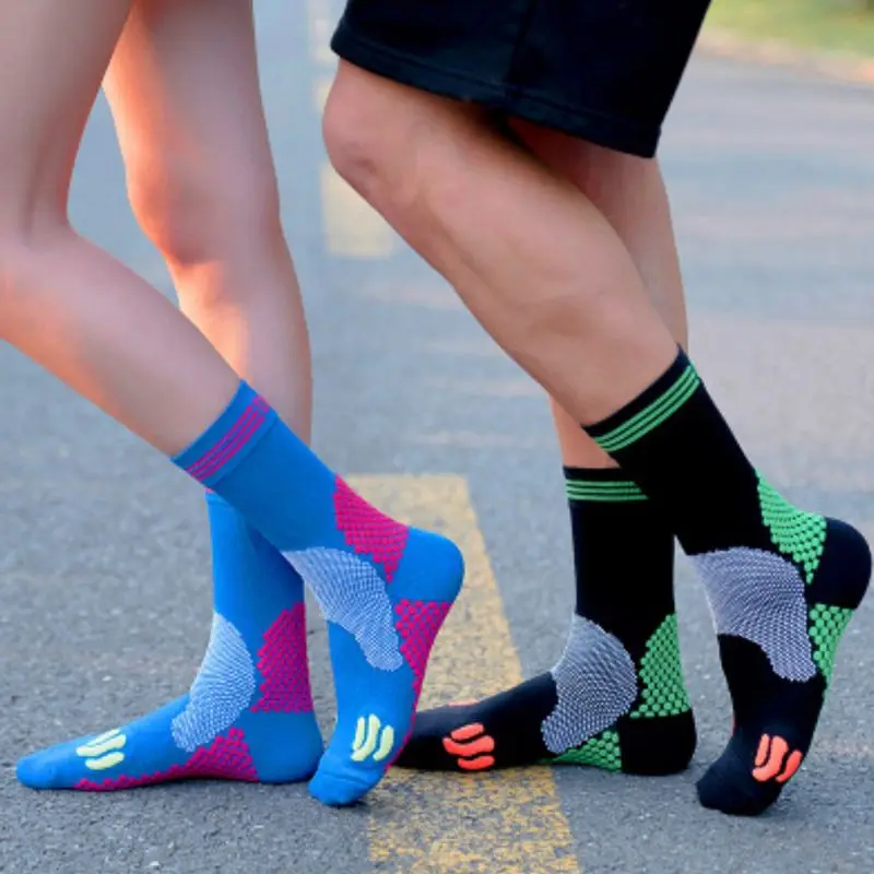 Спортивные Компрессионные носки для верховой езды с принтом, чулочно-носочные изделия, одежда для марафона, бега, велоспорта, аксессуары для унисекс