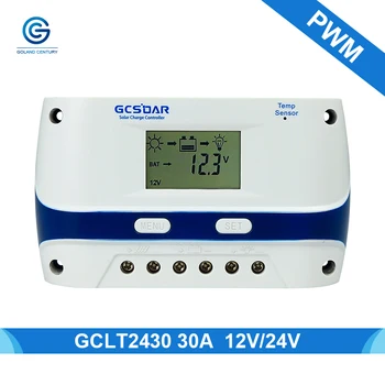 

GCSOAR 30A Solar Charge Controller 12V 24V Auto Work PWM Solar Panel Charger Regulator for Leaded, Gel(AGM), Flooded Type