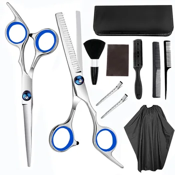 

10pcs Barber Scissors Professional Hairdressing Scissors Thinning Hairdressing Set Styling Tool Hair Cut Comb Stainless Steel