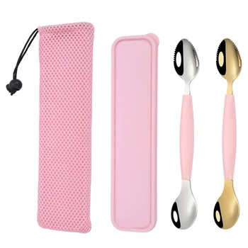 

Children's Tableware Spoon Double Head Scraping Mud Spoon Baby Fruit Food Multifunctional Feeding Spoon 304 Stainless Steel