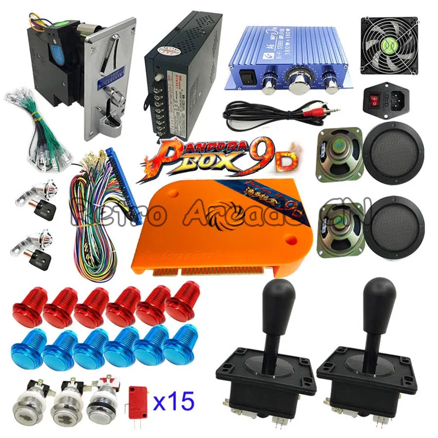 Pandora box 9D 2226 в 1 Аркада светодиодная Кнопка diy Набор для монет Видео игровой шкаф поддержка 3P 4P игры usb-геймпад 3D игры