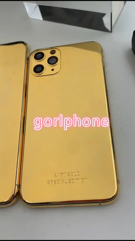 Идеальное качество 24k зеркало золотое шасси задняя дверь для iphone 11 pro max батарея корпус средняя рамка с логотипом