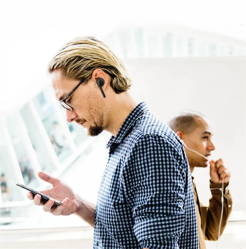 Tws шумоподавление Bluetooth беспроводная гарнитура Спорт Handsfree 3D стерео наушники микрофон с зарядным устройством для всех смартфонов Eh
