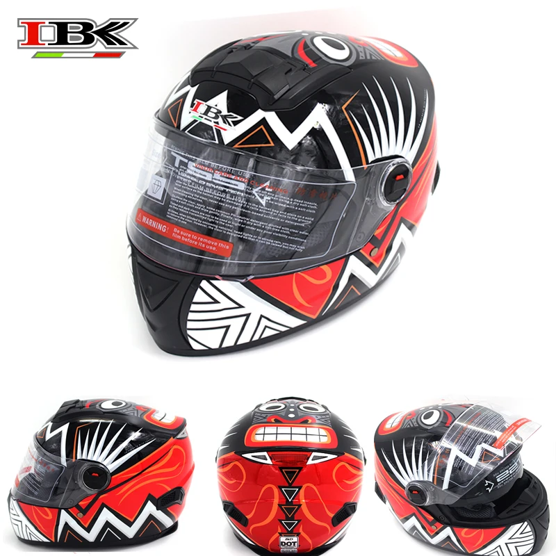 IBK Полнолицевой мотоциклетный шлем электрический велосипед Скутер Casco шлем унисекс анти-УФ с двойным объективом четыре сезона шлемы