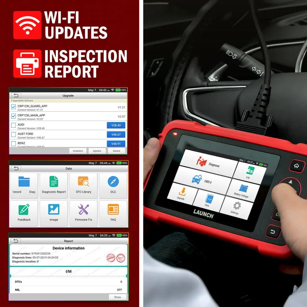Launch X431 CRP123X диагностический инструмент Автоматический считыватель кодов EOBD OBD2