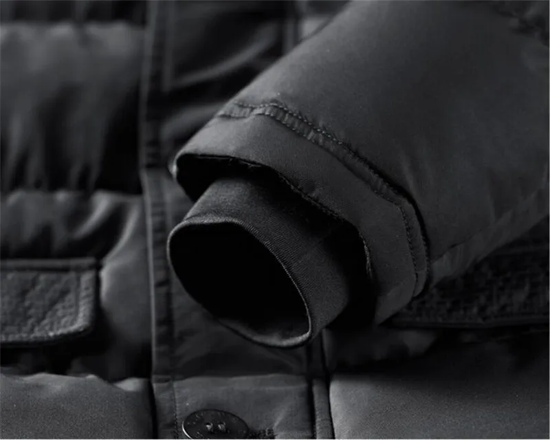 Новое зимнее длинное плотное пальто для мужчин с меховым капюшоном Толстая теплая парка мужская верхняя одежда ветровка зимние куртки casaco masculino