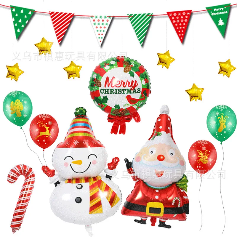 Christmas Decoration New Style Santa Claus Hanging Flag Color Pennants Showcase Banner Flag Holiday Dressing up Wholesale