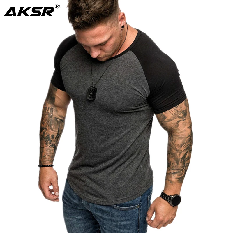 

AKSR Men Short Sleeve Casual Sport Round Neck Pullover T Shirt Tops