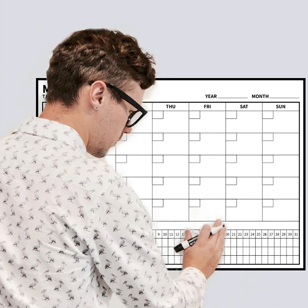 Магнитная стираемая доска для сообщений планировщик месяцев недели календарь наклейка Классная доска Детский Школьный планировщик на стену офисный календарь для совещаний