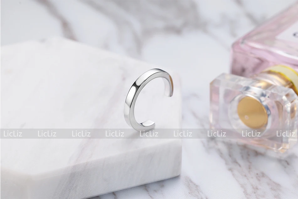 LicLiz, 925 пробы, серебряные, открытые, регулируемые, каффы, кольца для женщин, Круглый Круг, кольцо, ювелирное изделие, Anillos Plata 925 Para Mujer LR0323