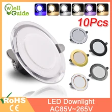 10pcs Downlight 3W 5W led Downlight AC220V six color recessed led downlight lamps Kitchen living room Indoor recessed downlight