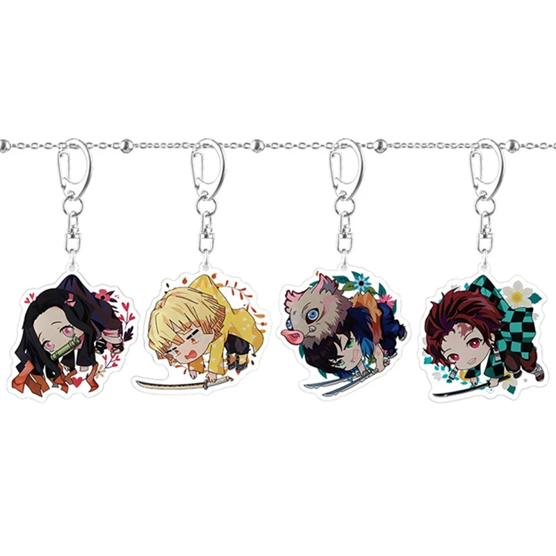 Аниме Demon Slayer брелок для фанатов подарок Brinco Blade Of Ghost брелки чокер Kamado Tanjirou те же