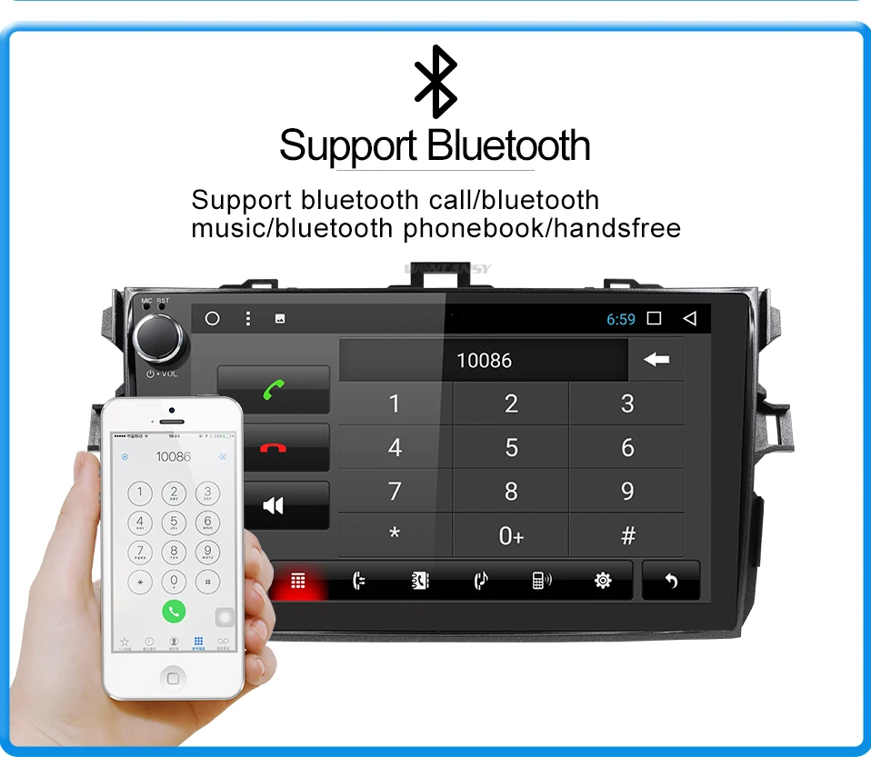 Cheap Android 9.0 car dvd player for Toyota Corolla Eight Core 9 inch 1024*600 screen car radio stereo gps navigation video player 3