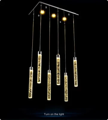 

Regal Modern Chandelier Led Restaurant Lamp Bubble Column Crystal Lamp Lighting Lamp Personality Bar Dining Room luminaria