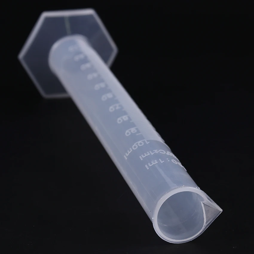 100 мл прозрачная пластиковая градуированная трубка для измерения жидкости Градуированный Цилиндр лабораторные принадлежности