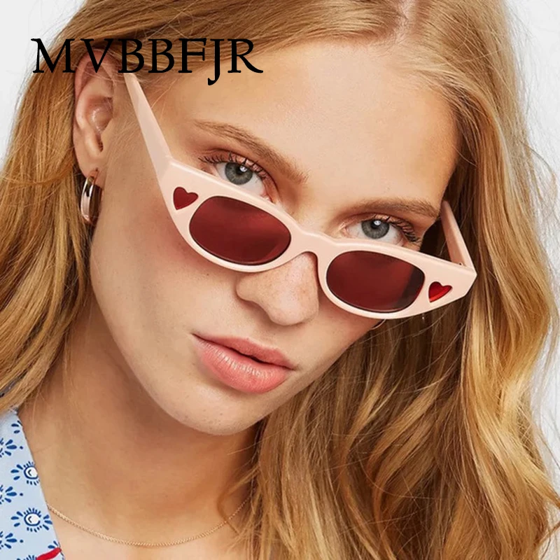 MVBBFJR Модные женские солнцезащитные очки в форме сердца мужские зеркальные
