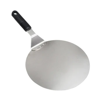 

Stainless Steel Round Pizza Peel 25.5cm Baking Shovel Paddle, Cake Lifter Transfer Tray for Pizza, Bread,Cake,Pie