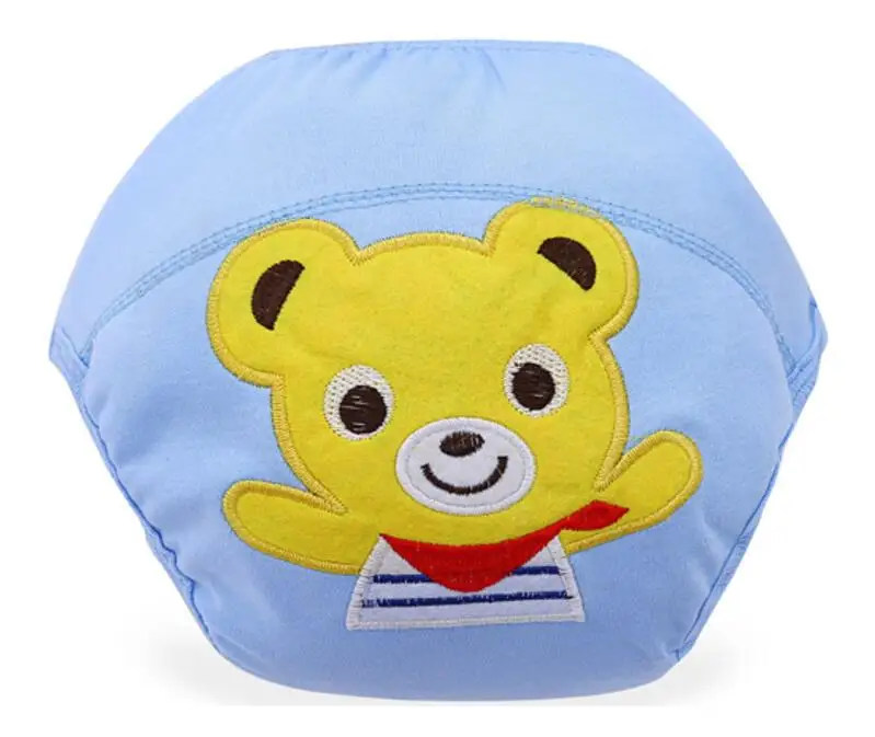 Embroidered Bear Милые детские подгузники многоразовые подгузники ткань пеленки моющиеся Детские хлопковые штаны для обучения - Цвет: Embroidered Bear