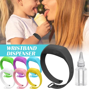 

6PCS Hand Sanitizer Sub-packing Silicone Bracelet Wristband Hand Dispenser Wearable Hand Sanitizer Dispenser Pumps With Bottles