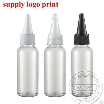 

Capacity 50ml free shipping 400pcs/lot Transparent PET bottle cap beak paragraph long section supply logo silver stamping