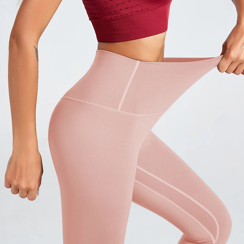 Fashion Women Sexy Fitness Leggings High Quality Nylon Leggings Solid Color Sporting Leggings High Waist Female Workout Leggings