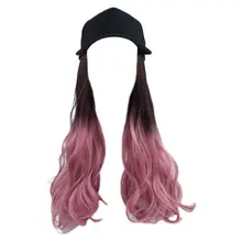 Женская бейсбольная шляпа с длинными синтетическими париками термостойкие большие волнистые кудрявые парики DXAA