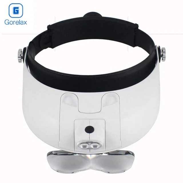2.0X 3.0X 4.0X Head Mount Magnifier Glasses Illuminated Magnifier Glasses  Wearable Magnifier for Reading Watch Electronic Repair - AliExpress