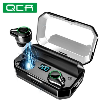 

QCR 5.0 TWS Bluetooth Earphones 9D Stereo HiFi Wireless Earphone IPX7 Waterproof 7000mAh Power Bank With Microphone Touch Key