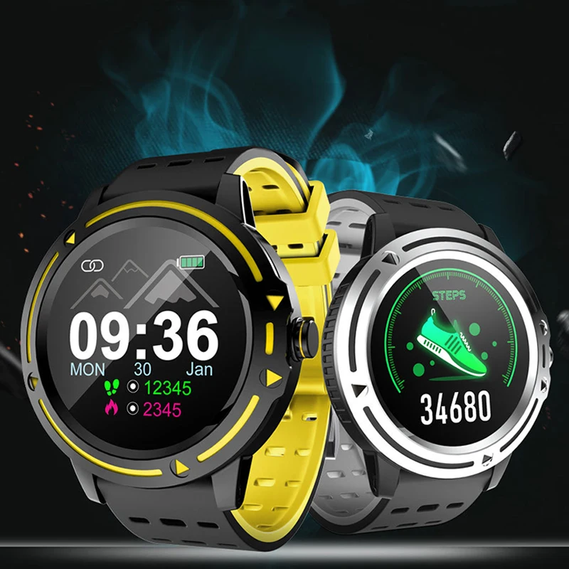 

For Android IPhone Watch Smart Bracelet Round Screen Full Touch Rate Step Blood Pressure IP67 Waterproof Outdoor Sports Watch