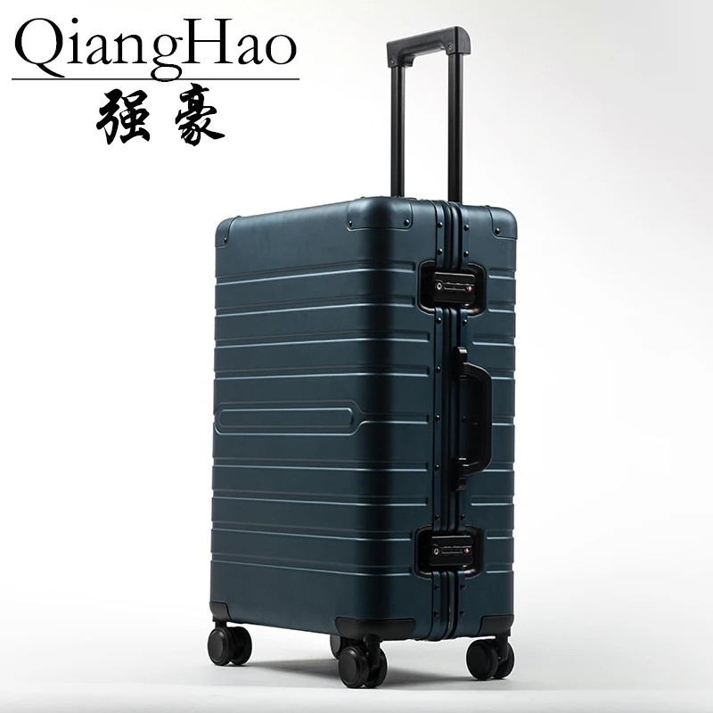 Blue 20"24"28"inch Aluminum alloy frame business trip suitcases and travel bags valise cabine koffer maletas carry on luggage - Цвет: Blue