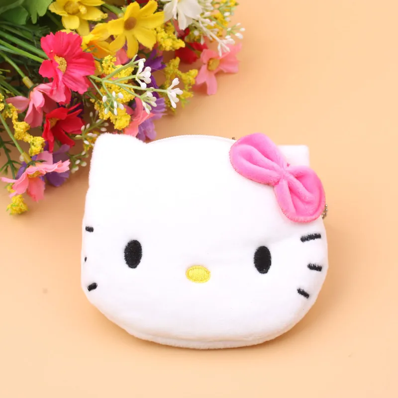 FUDEAM Soft Plush Panda Dog Rabbit Monkey Cartoon Women Coin Purse Mini Cute Zipper Girls Coin Wallet USB Cable Bag Key Wallets