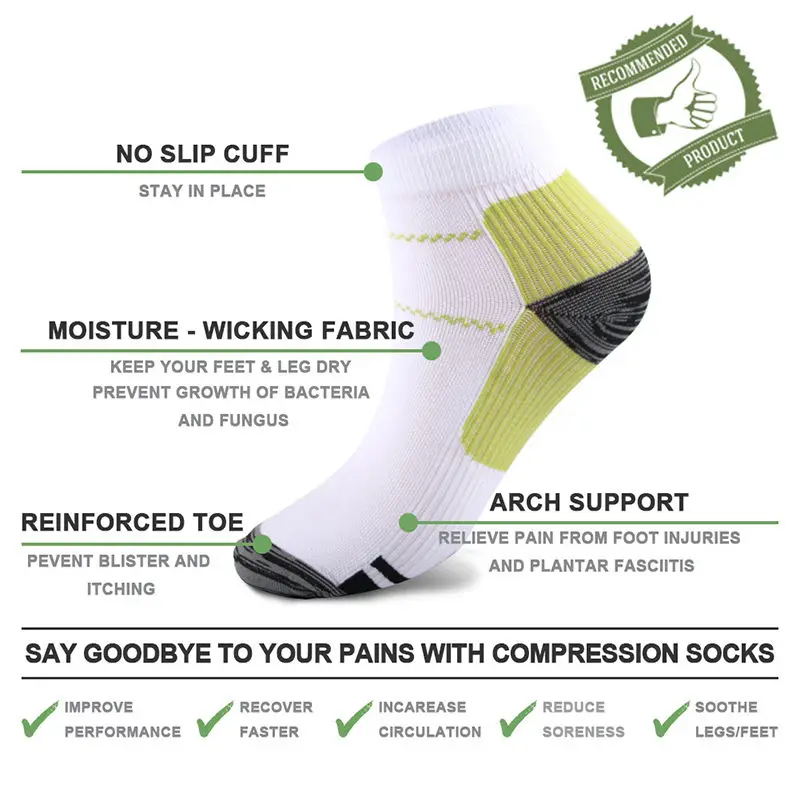 USHINE Foot Compression Socks Anti-fatigue Plantar Fasciitis Heel Spurs Pain Sock Men Women Sports Socks compression socks,mens socks,women hiking socks