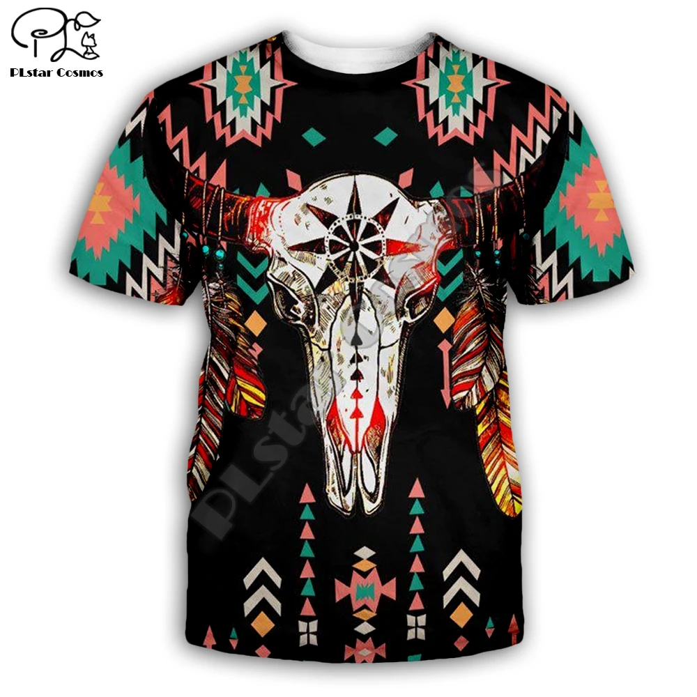 

Men women Unisex Deer Native Indian Print 3D t shirt Summer New harajuku Skull tshirts wolf eagle tees casual short sleeve top