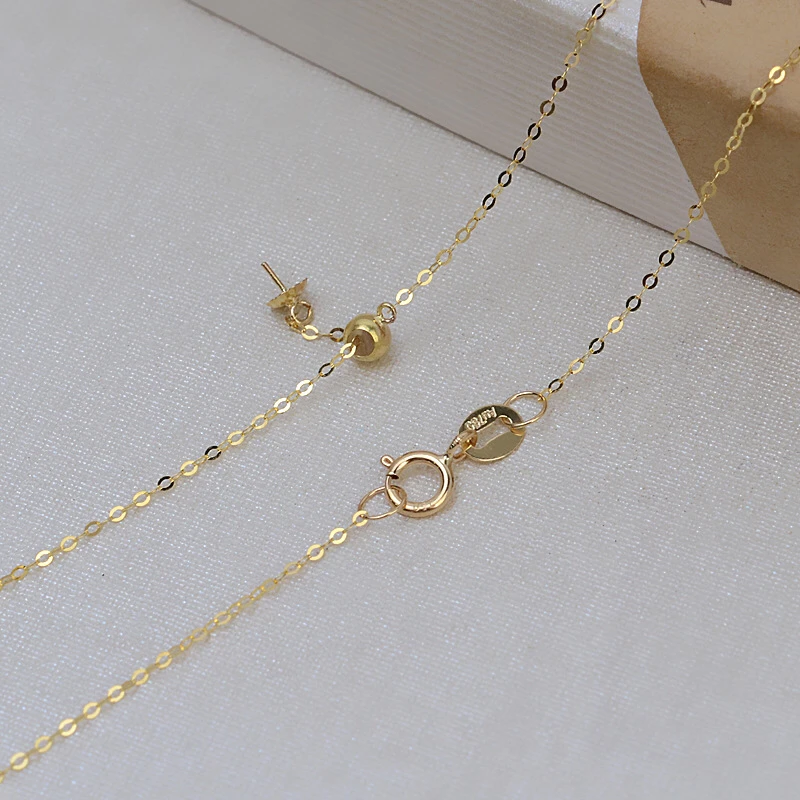 HOT CHEAP NICE QUALITY 45cm 18K Yellow Gold Necklace Chain AU750