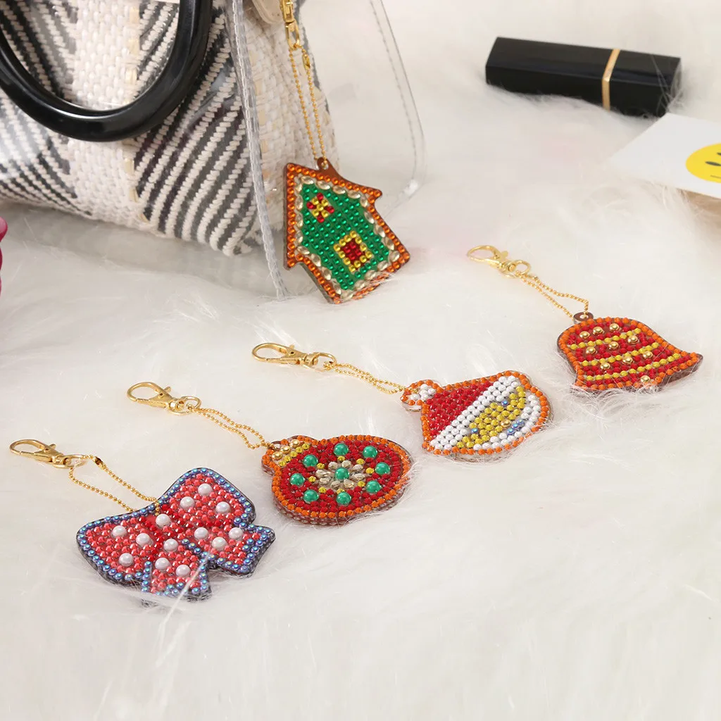 Веселое Рождественское украшение DIY Специальная форма Санта-дерево полный Алмазный Узор брелок набор для алмазной вышивки M850
