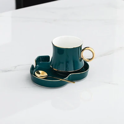 E 1-piece set Европейская маленькая Роскошная креативная кофейная чашка с ложкой, пара чашек, чашка для домашней питьевой воды, набор тарелок, свадебные подарки - Цвет: E 1-piece set