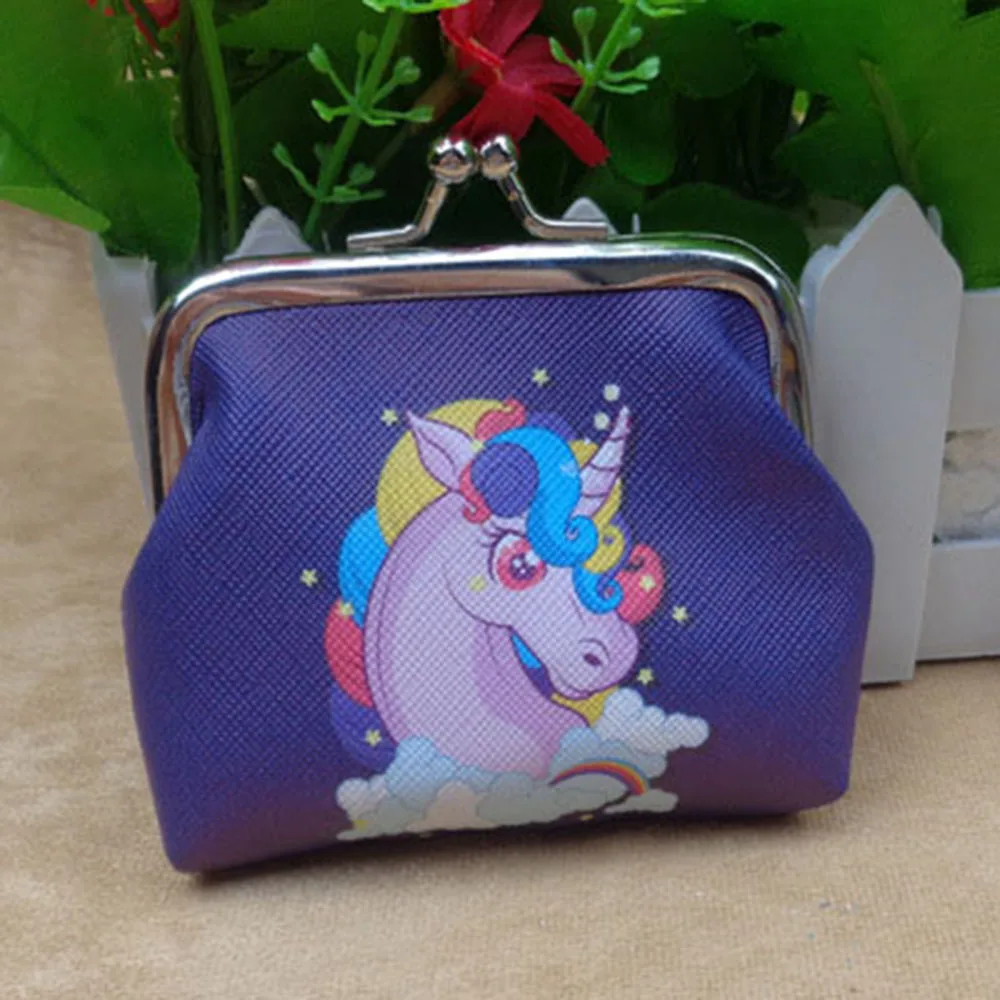 1 шт., детские кошельки для девочек, держатель для монет, Kawaii, животные, единорог, цветочный рисунок, женские Мини кошельки для мелочи, сумка для денег, Детская сумочка на молнии, подарок - Цвет: 6